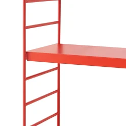 [En.Casa] Étagère murale Strängnäs à 3 niveaux modulables 50 x 60 x 15 cm rouge en.casa