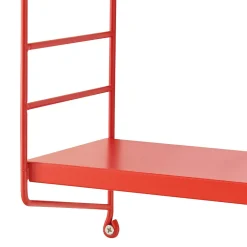 [En.Casa] Étagère murale Strängnäs à 3 niveaux modulables 50 x 60 x 15 cm rouge en.casa