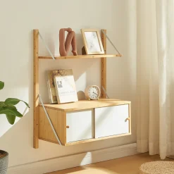 [En.Casa] Étagère murale Tingvoll bambou 85 x 65 x 34 cm naturel en.casa* Etagère Murale