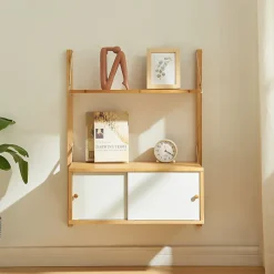 [En.Casa] Étagère murale Tingvoll bambou 85 x 65 x 34 cm naturel en.casa* Etagère Murale