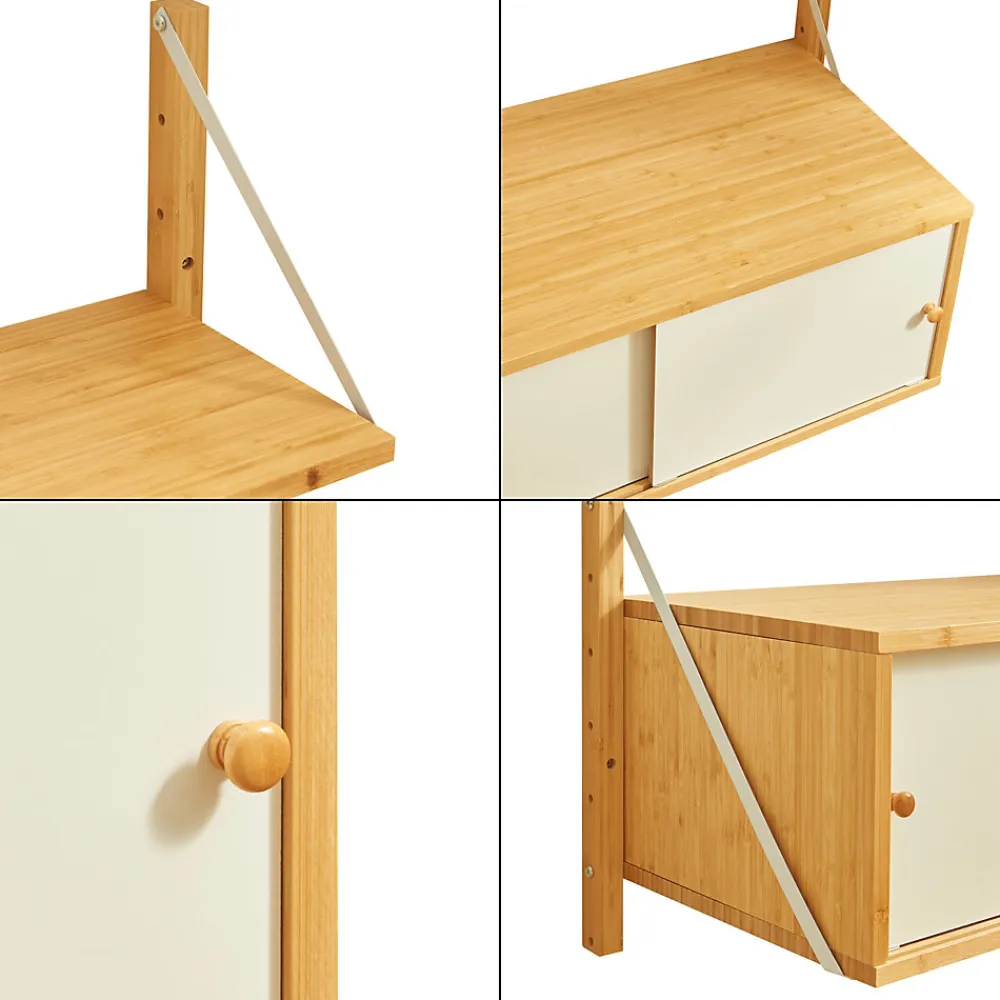 [En.Casa] Étagère murale Tingvoll bambou 85 x 65 x 34 cm naturel en.casa* Etagère Murale