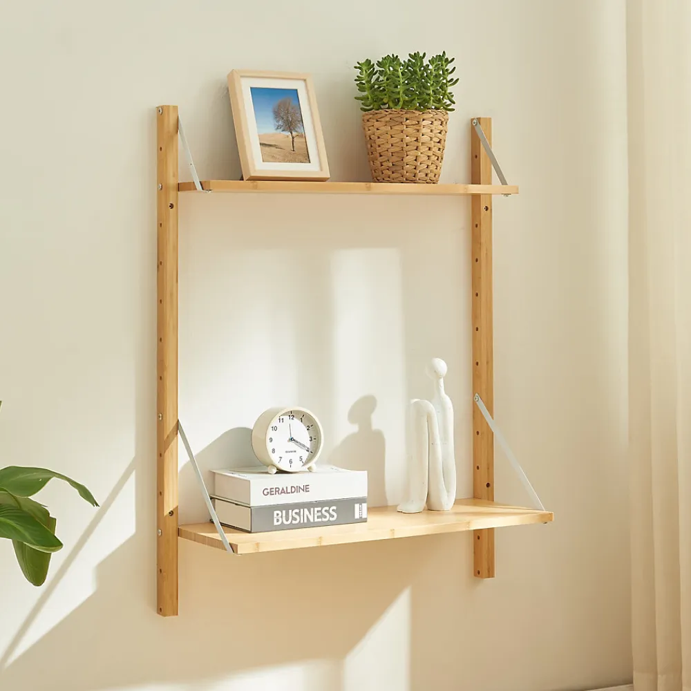 [En.Casa] Étagère murale Tingvoll bambou 85 x 65 x 25 cm naturel en.casa* Etagère Murale