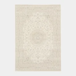 Clearance Décoweb Tapis à motif floral oriental - Médina - Ecru - 200 x 290 cm