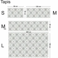 Sale 99Deco Tapis antidérapant - Agathe - vinyle - int./ext. - Multicolore - 50x200cm