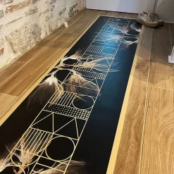 99DECO Tapis antidérapant - Boho Chic - vinyle - int./ext. - Noir - 50x200cm