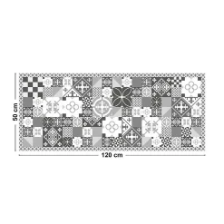 99DECO Tapis antidérapant - Ciment Style Gris - vinyle - int./ext. - Gris - 50x120cm* Tapis Pour Cuisine