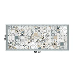 99DECO Tapis antidérapant - JC Dulce - vinyle - int./ext. - Bleu - 50x120cm* Tapis Pour Cuisine