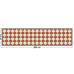 99Deco Tapis antidérapant - Rétro - vinyle - int./ext. - Rouge - 50x200cm* Tapis Pour Cuisine