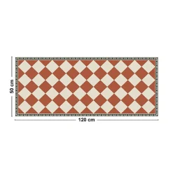 Outlet 99Deco Tapis antidérapant - Rétro - vinyle - int./ext. - Rouge - 50x120cm