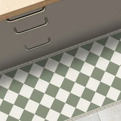 99Deco Tapis antidérapant - Rétro - vinyle - int./ext. - Vert - 50x200cm* Tapis Pour Cuisine