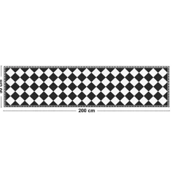 99Deco Tapis antidérapant - Rétro - vinyle - int./ext. - Noir - 50x200cm* Tapis Pour Cuisine