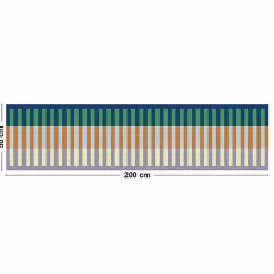 Outlet 99Deco Tapis antidérapant - Rythmo - vinyle - int./ext. - Bleu - 50x200cm
