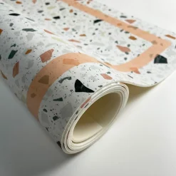 Best 99DECO Tapis antidérapant - Terrazzo - vinyle - int./ext. - Multicolore - 50x200cm