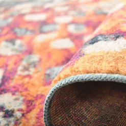 Unamourdetapis Tapis art abstrait - PF DESI Couleurs vives, bleu, orange, rose* Tapis Pour Salon