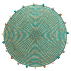 Douceur D'Intérieur Tapis Baloo - tapis rond à pompons - - Tapis* Tapis Jute Et Naturel