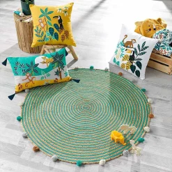 Douceur D'Intérieur Tapis Baloo - tapis rond à pompons - - Tapis* Tapis Jute Et Naturel