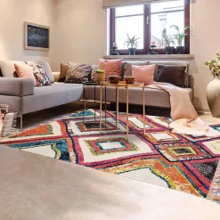 Clearance Unamourdetapis Tapis berbère tissé motif ethnic LYN5 OURIKA D, violet