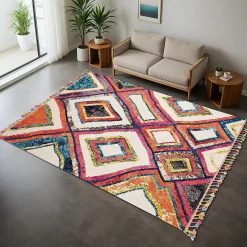 Unamourdetapis Tapis berbère tissé motif ethnic LYN5 OURIKA D, violet* Tapis Intérieur|Tapis Persan Et Berbère