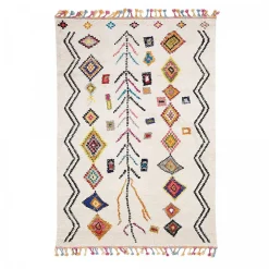 Online Unamourdetapis Tapis berbère tissé motif ethnic LYN5 OURIKA E, ivoire