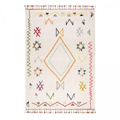 Hot Unamourdetapis Tapis berbère tissé motif ethnic LYN5 JADIDA, crème, beige, orange, multicolore