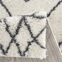 Clearance Unamourdetapis Tapis berbère tissé motif ethnic LYN4 DOUX 2, crème, gris foncé