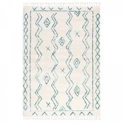 Hot Unamourdetapis Tapis berbère tissé motif ethnic LYN5 MADIDA, crème, turquoise