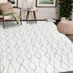 Clearance Unamourdetapis Tapis berbère tissé motif ethnic BALANIO, écru, gris
