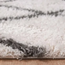 Hot Unamourdetapis Tapis berbère tissé motif ethnic LYN4 BENYLE A, crème, gris foncé