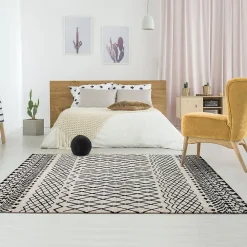 Discount Unamourdetapis Tapis berbère tissé motifs tribaux LYN8 MABAL, Beige, noir