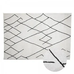 Unamourdetapis Tapis berbère tissé motifs tribaux NALADON, crème, noir* Tapis Persan Et Berbère