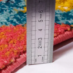 Best Unamourdetapis Tapis berbère tissé motifs tribaux LYN5 OURIKA B, bleu, jaune, rose, orange, blanc