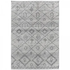 Discount Unamourdetapis Tapis berbère tissé motifs tribaux SAUTUL, crème, gris