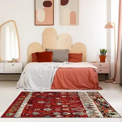 Unamourdetapis Tapis berbère tissé motifs tribaux LYN8 MOROCO, rouge* Tapis Persan Et Berbère
