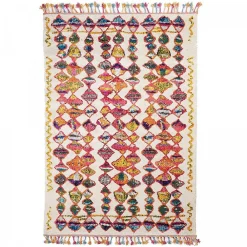 Clearance Unamourdetapis Tapis berbère tissé motifs tribaux LYN5 OURIKA A, multicolore
