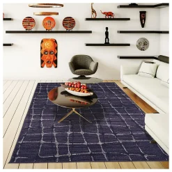 Discount Unamourdetapis Tapis chambre tissé motif géométrique LYN49 SOFIA, gris