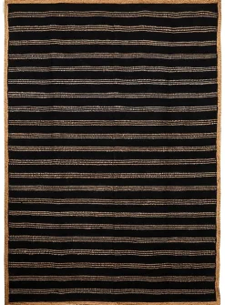 Sale Deko & Co Tapis Chindi en jute rayés noir et beige L.230 x l.160cm Deco&co