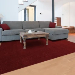 Clearance Unamourdetapis Tapis de couloir tissé motif uni SOULA, rouge