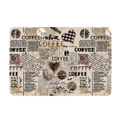 Clearance Crearreda Tapis de cuisine absorbant en vinyle antidérapant Coffee Pattern 50x120