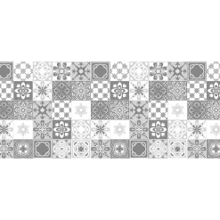 Outlet Crearreda Tapis de Cuisine antidérapant en Vinyle Petites Carreaux Gris 50x120