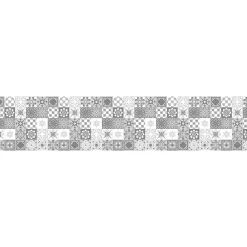 Sale Crearreda Tapis de Cuisine antidérapant en Vinyle Petites Carreaux Gris 50x240