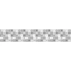 Outlet Crearreda Tapis de Cuisine antidérapant en Vinyle Petites Carreaux Gris 50x300