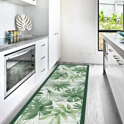 Outlet Crearreda Tapis de Cuisine antidérapant en Vinyle Vert des Tropiques 50x180 cm