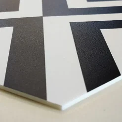 Outlet Crearreda Tapis de Cuisine antidérapant en Vinyle Fantaisie en Noir et Blanc 50x180 cm