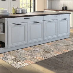 Outlet Crearreda Tapis de Cuisine antidérapant en Vinyle Tuiles Persanes 50x180 cm