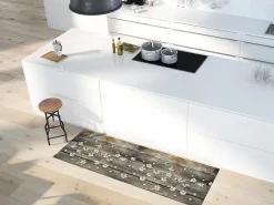 Outlet Atticgo Tapis de cuisine marron rectangulaire dessins de printemps 52x100 cm SPRINTY