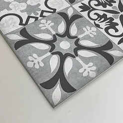 Sale Crearreda Tapis de Cuisine en Vinyle Antidérapant Tuiles Grises 50x240