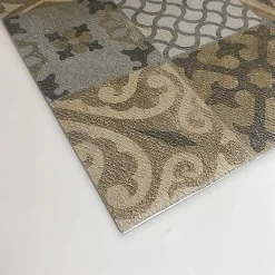 Outlet Crearreda Tapis de Cuisine en Vinyle Antidérapant Carreaux de Ciment Orange 50x240