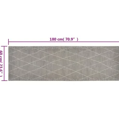 Discount Vidaxl Tapis de cuisine lavable impression losange 60x180 cm velours