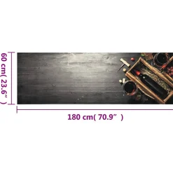 Best Vidaxl Tapis de cuisine lavable bouteille de vin 60x180 cm velours