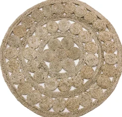 Deko & Co Tapis de salon rond en jute Structure ø90 cm* Tapis Jute Et Naturel
